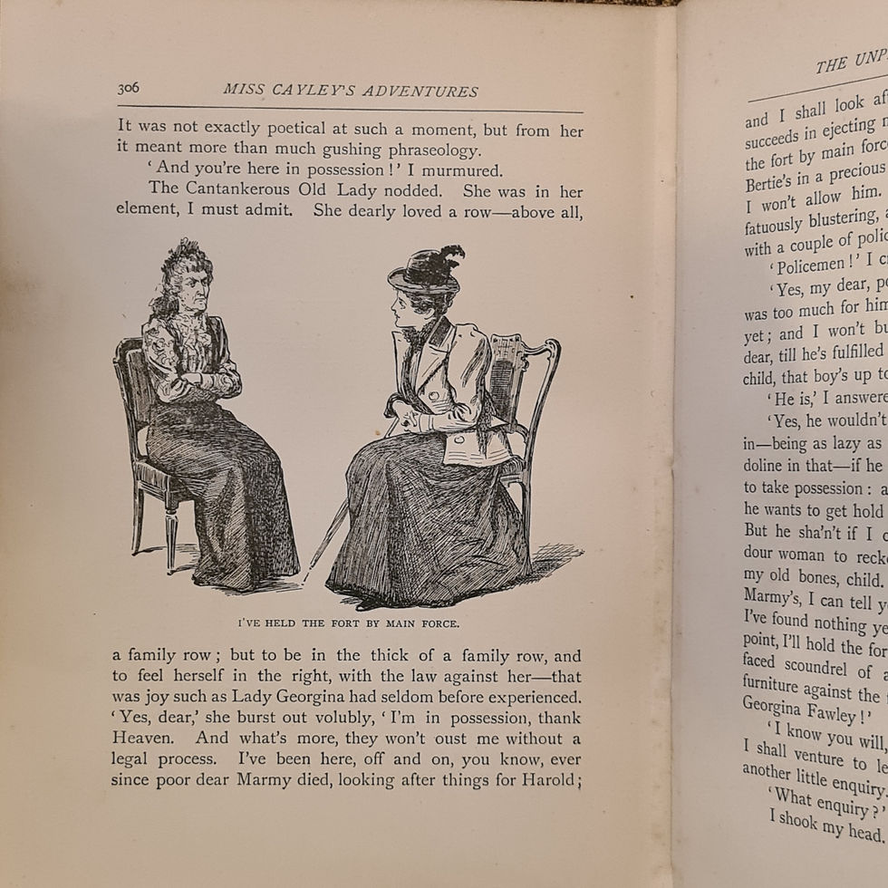 Thumbnail: Allen G: Miss Cayley`s Adventures 1899. 1st Ed.  Illustrated by Gordon Browne"