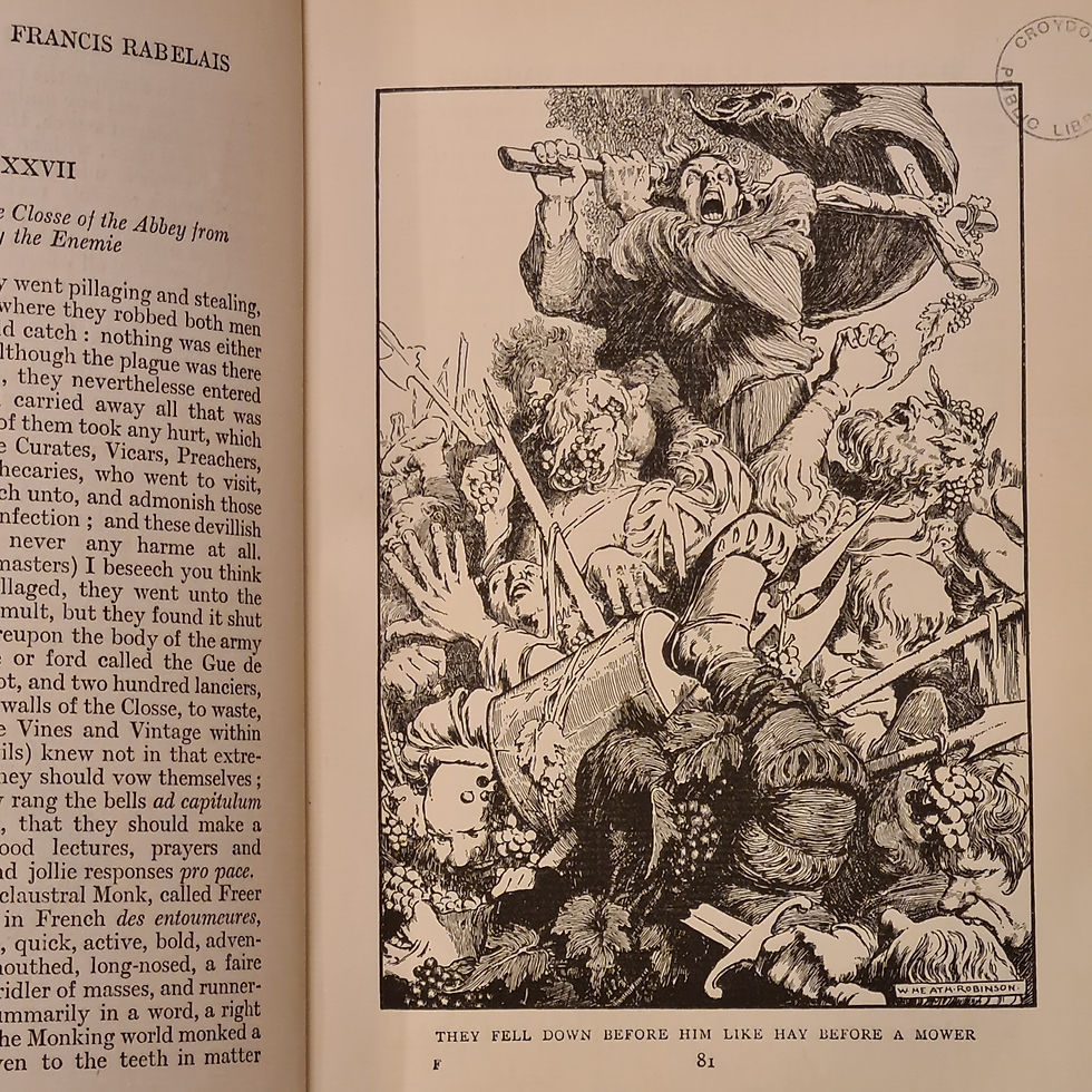Thumbnail: The Works of Rabelais, 1921 two volume set, Ill Heath Robinson ,Navarre Socicety
