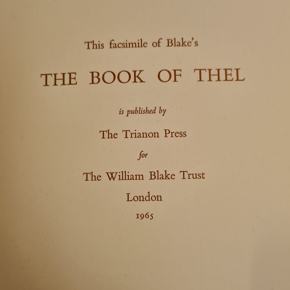 Thumbnail: The Book of Thel, Trianon for the William Blake Trust, 1965, ltd edition 372/380