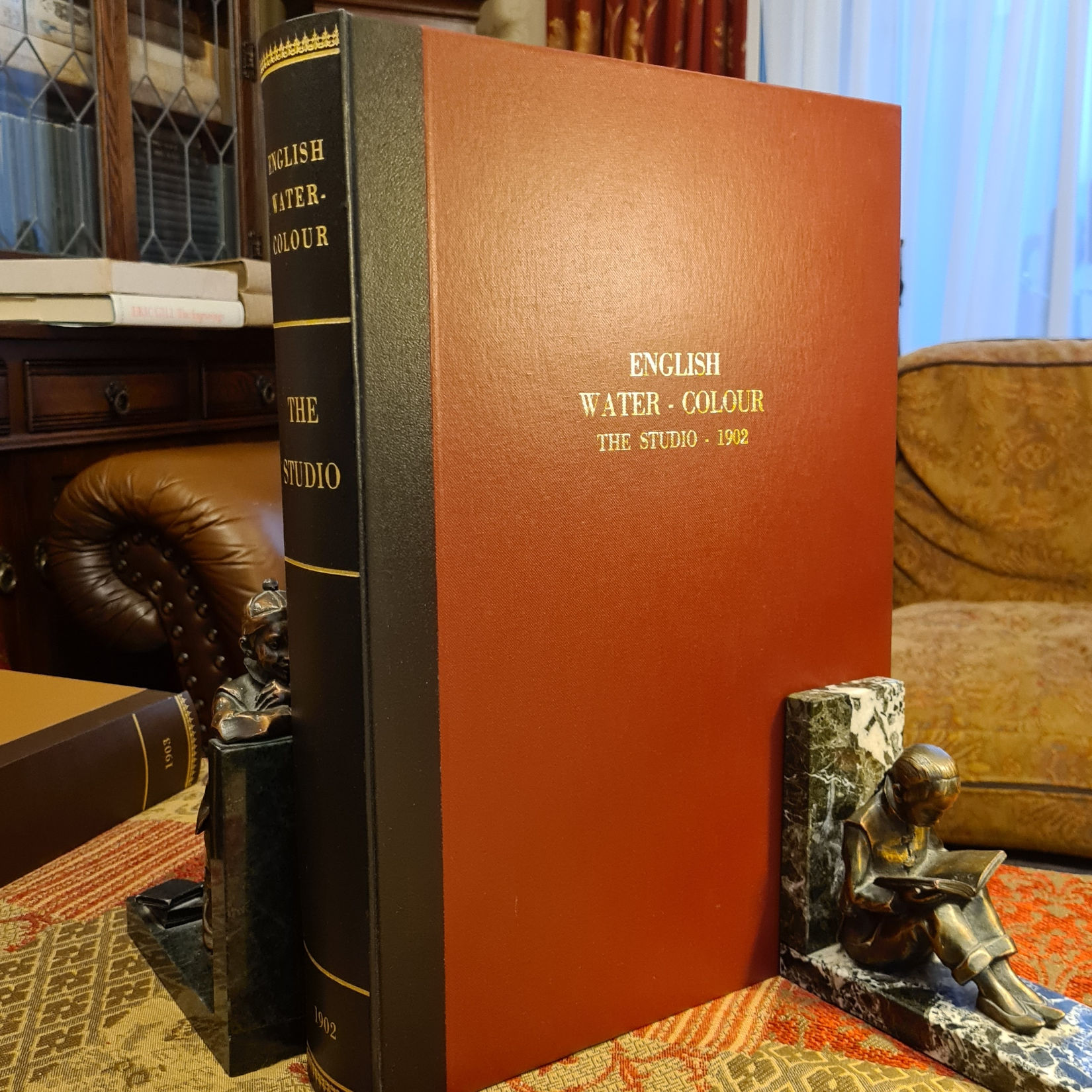 The Studio' English Water-Colour,original 8 parts,plates, bespoke portfolio 1902