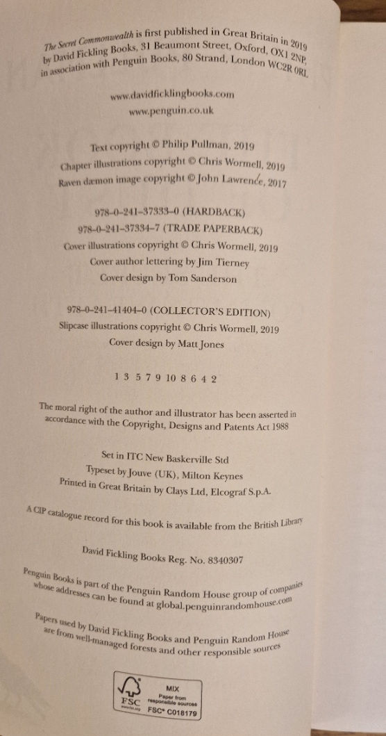 Thumbnail: Book of Dust Vol 2 The Secret Commonwealth: First Edition First Printing Signed