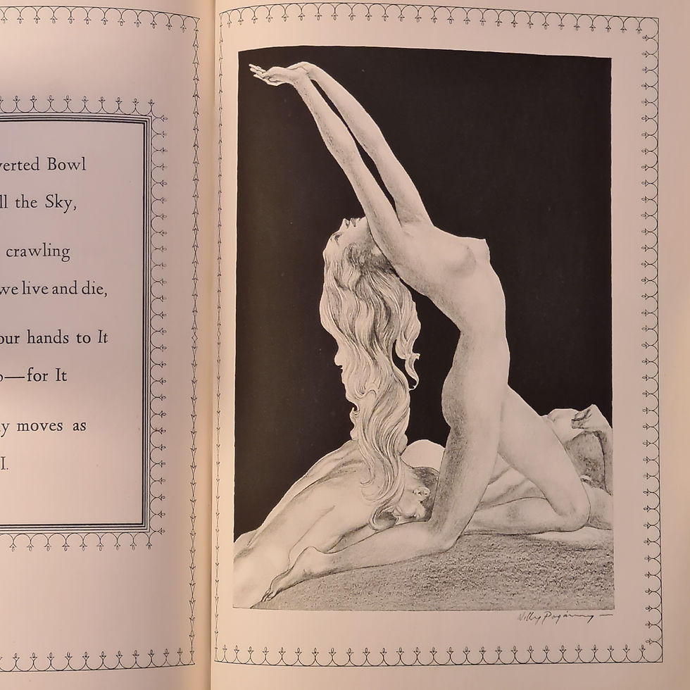 Thumbnail: Vtg 3/4 leather Rubaiyat of Omar Khayyam, ill Willy Pogany (nd apprx)1940