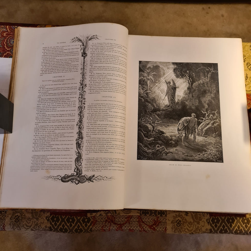 Thumbnail: GUSTAVE DORE : SAINTE BIBLE 1874 : SCARCE 2 VOLUMES F/B
