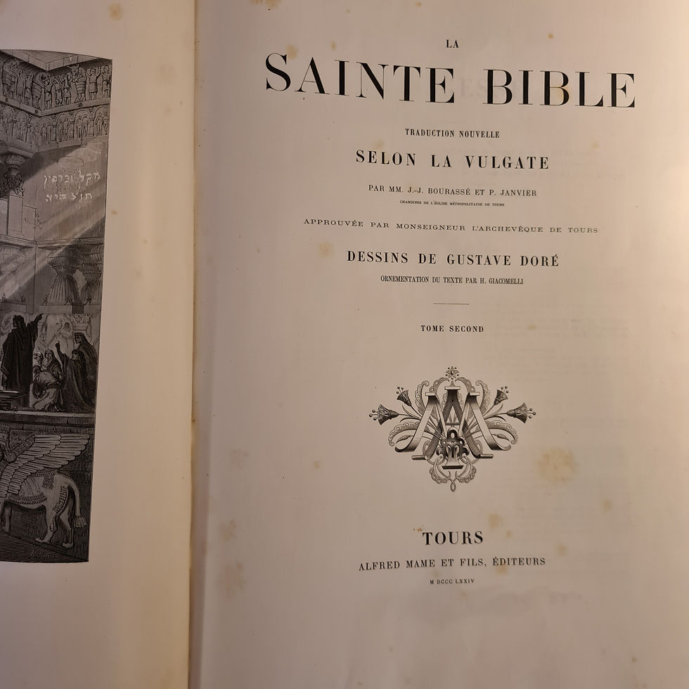 Thumbnail: GUSTAVE DORE : SAINTE BIBLE 1874 : SCARCE 2 VOLUMES F/B