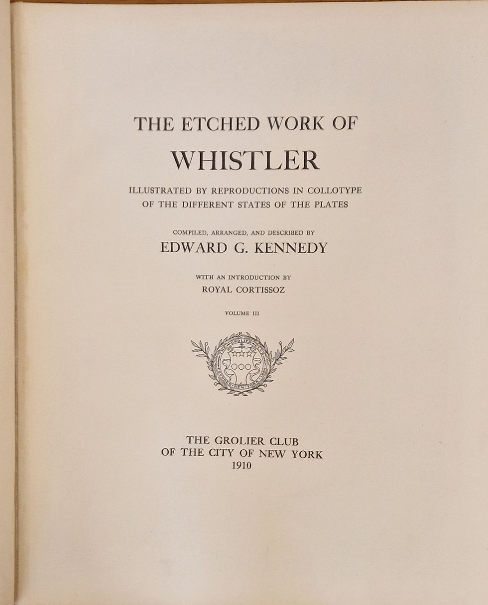Thumbnail: The Etched Work of Whistler ,Ltd Edt 5 vols.Edward G. Kennedy,Grolier Club, 1910
