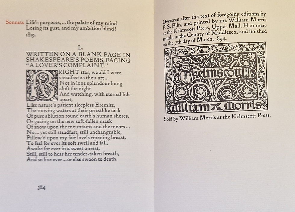 Thumbnail: The Poems of John Keats, facsimile of Kelmscott edition, one of 110 copies