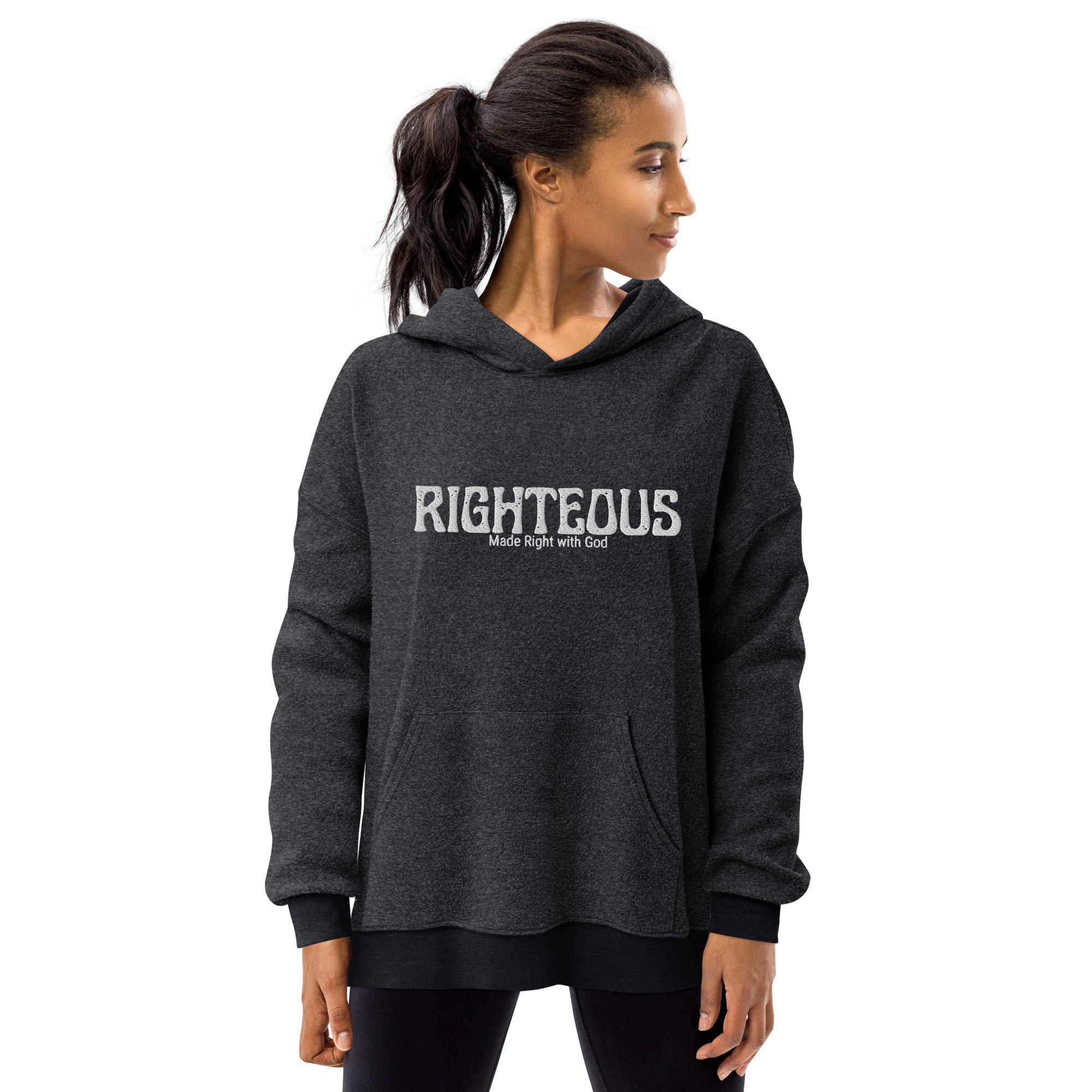 Righteous Unisex sueded fleece hoodie