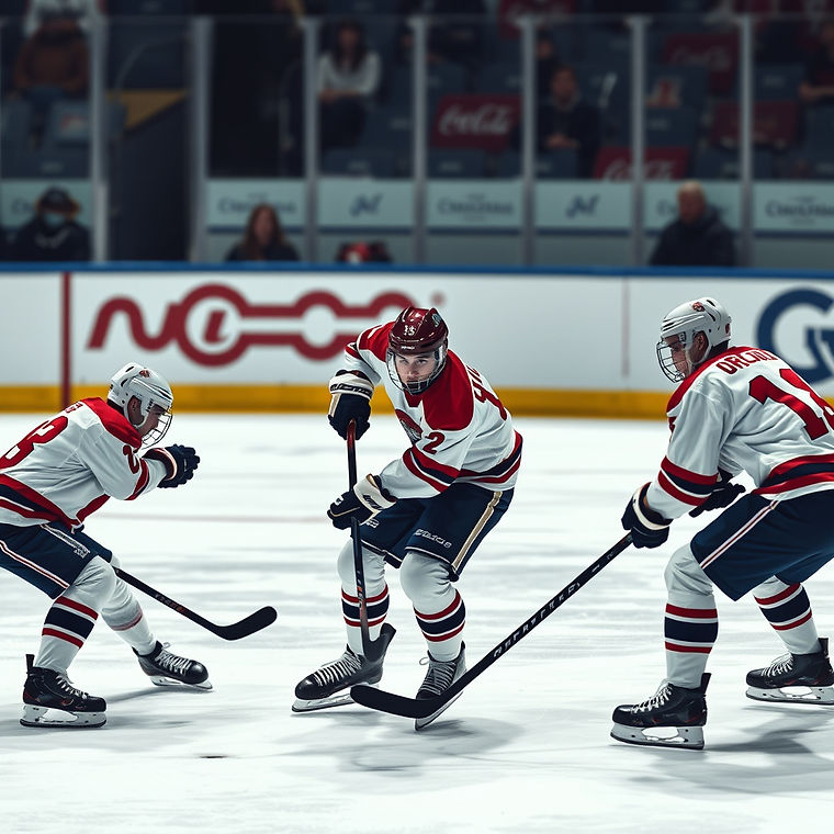 Create hockey team playing hockey, real team .jpg