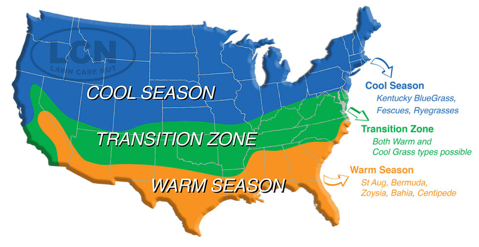 Grass seed zone areas.
