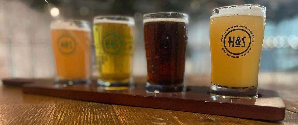 Beer flights at three empire brewery.