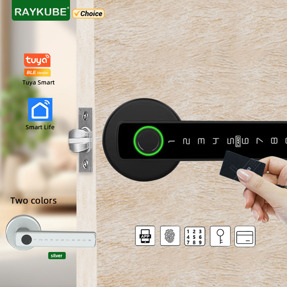 RAYKUBE M5 Tuya BLE Smart Fingerprint Door Lock Digital Electronic Lock with Pas