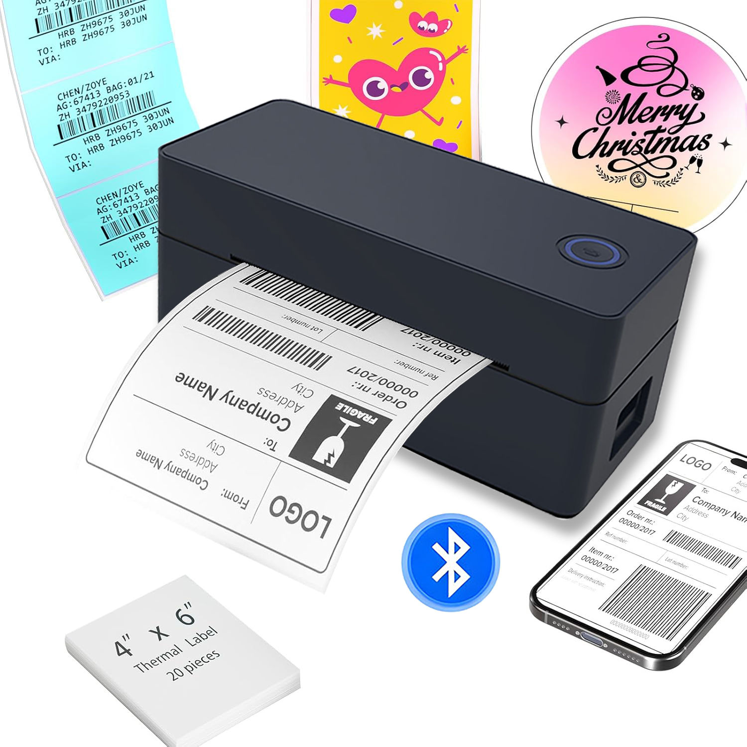 Bluetooth Thermal Printer4×6 Shipping Label Printer For Small Businesses,Deskto