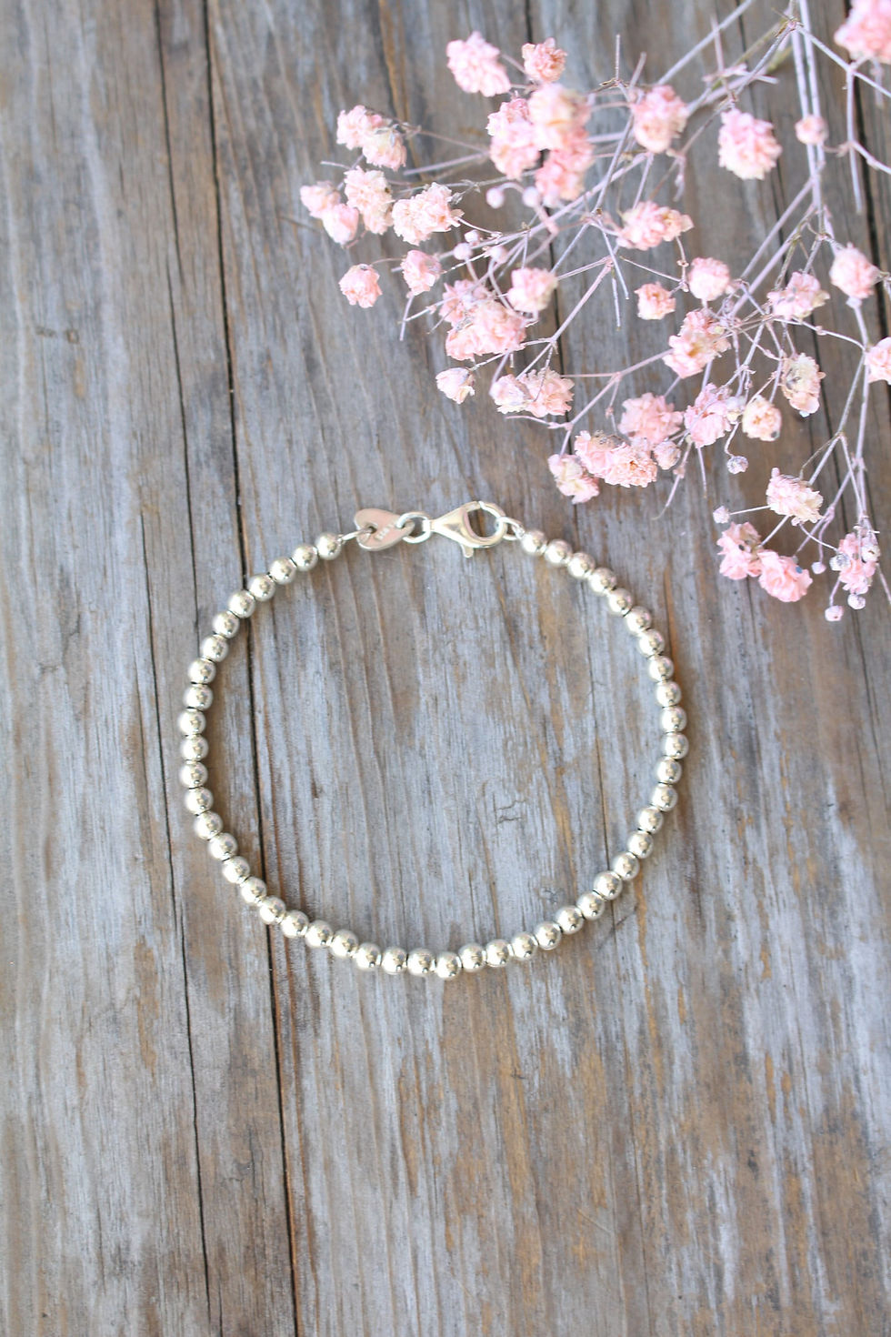 Thumbnail: Sterling Silver Bead Bracelet - Minimalist 4mm Ball Bracelet