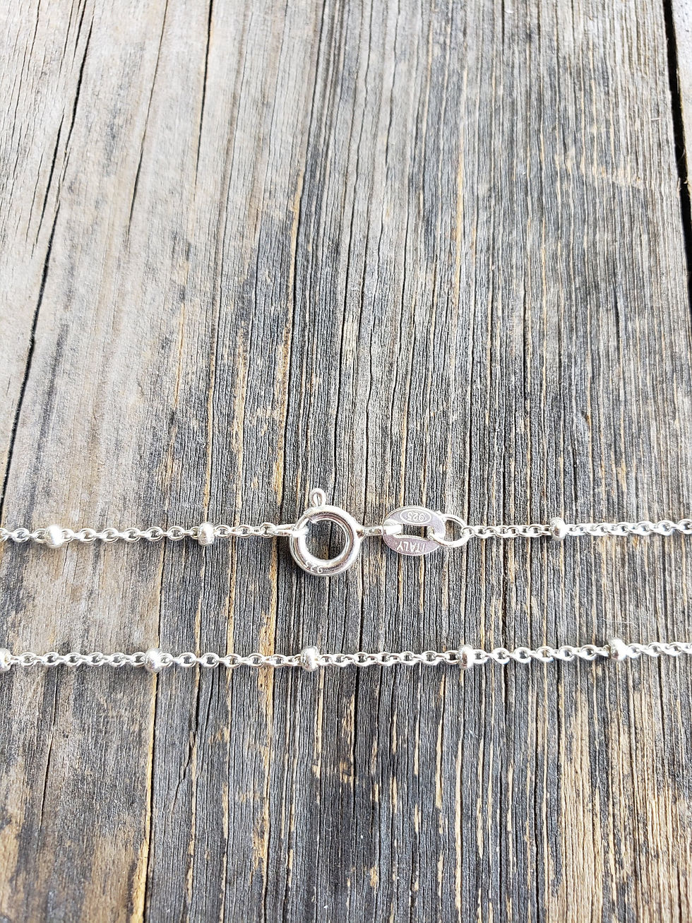 Thumbnail: 925 Sterling Silver Satellite Ball Bead Chain Necklace - Dainty Layering Jewe...