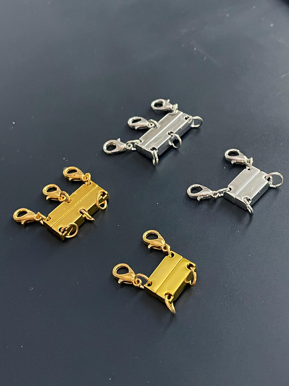 Thumbnail: Layering Clasp for 2/3 Necklaces - Silver/Gold, Lobster Closures Included