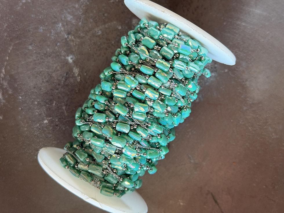 Thumbnail: Blue Green Turquoise Enamel Chains - Wholesale Stainless Steel Chain 3ft