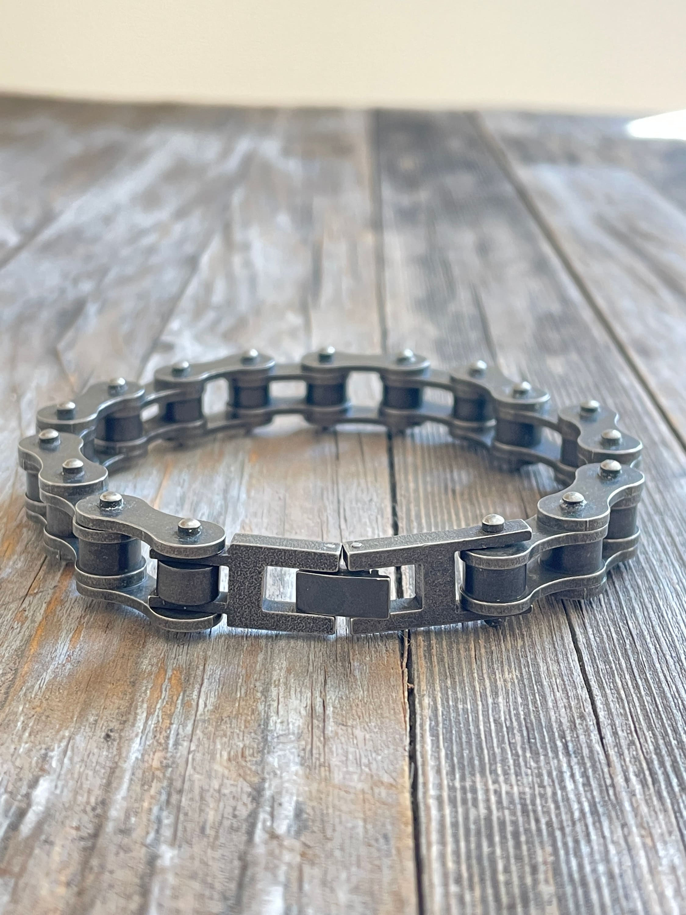 Vintage Bicycle Chain Bracelet for Men - Stainless Steel Non-Tarnish Waterpro...