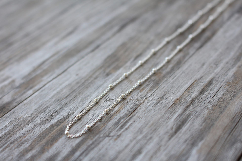 Thumbnail: 925 Sterling Silver Satellite Ball Bead Chain Necklace - Dainty Layering Jewe...