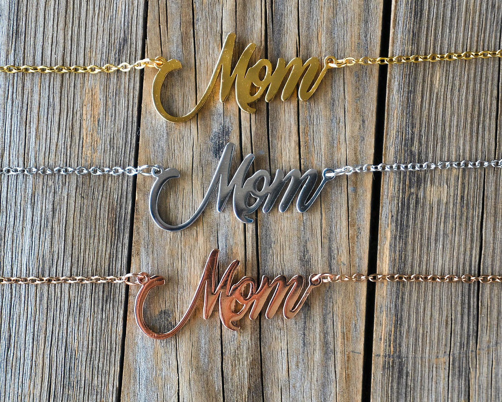 Thumbnail: Mom Handwriting Necklace - Stainless Steel - Adjustable - Gift For Mom Wife