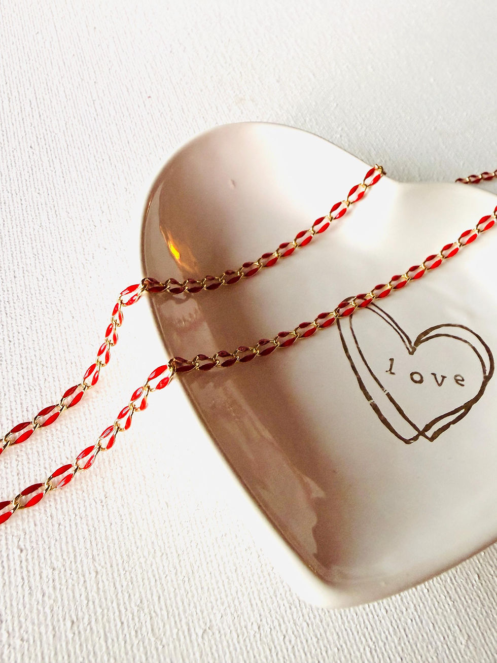 Thumbnail: Red Enamel Chains for Valentine's Day - Wholesale Stainless Steel Chain