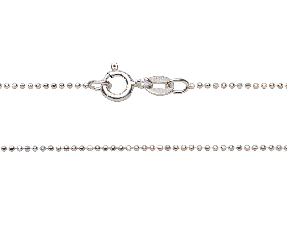 Thumbnail: 925 Sterling Silver Ball Chain Necklaces 1mm 1.5mm with Diamond Cut - Wholesa...