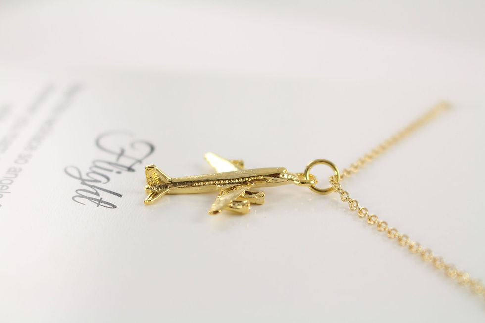 Thumbnail: Gold Airplane Necklace – Pilot, Flight Attendant Gift