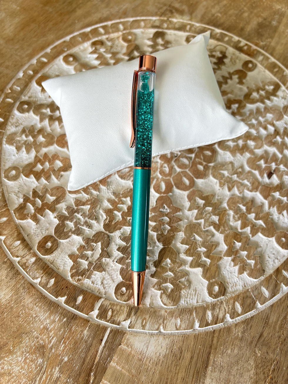 Thumbnail: Glitter Pen - Personalized Custom Laser Engraved Rose Gold Pen - Birthday Gif...