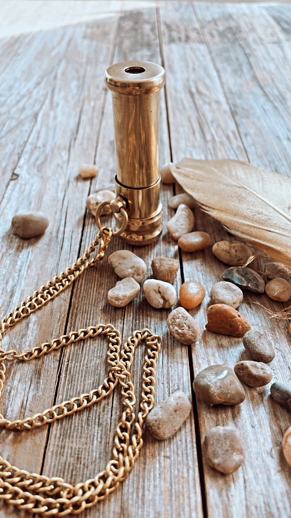 Thumbnail: Mini Teleidoscope Kaleidoscope Necklace Gold or Silver - Vintage Traditional ...