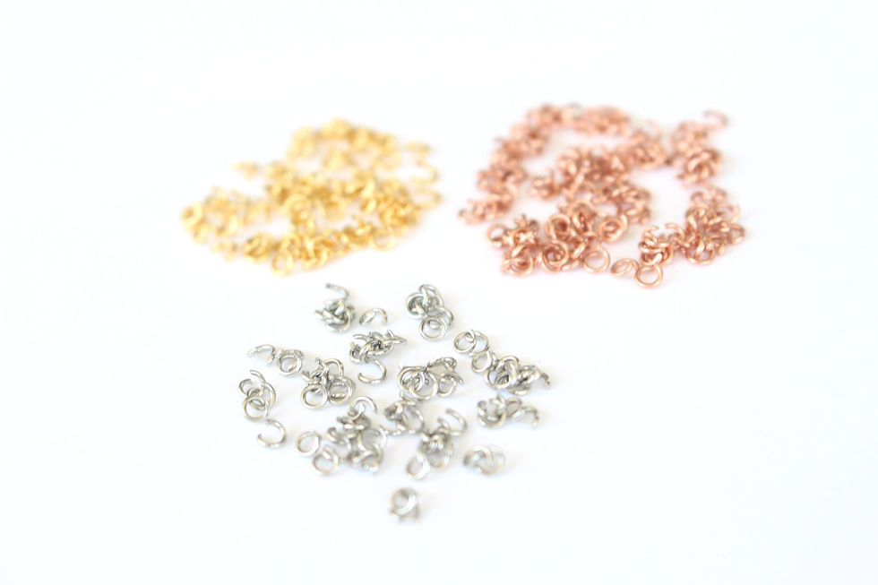 Thumbnail: 100 Plated Stainless Steel Jump Rings: Gold, Rose Gold & Silver (3mm x.5mm 24...