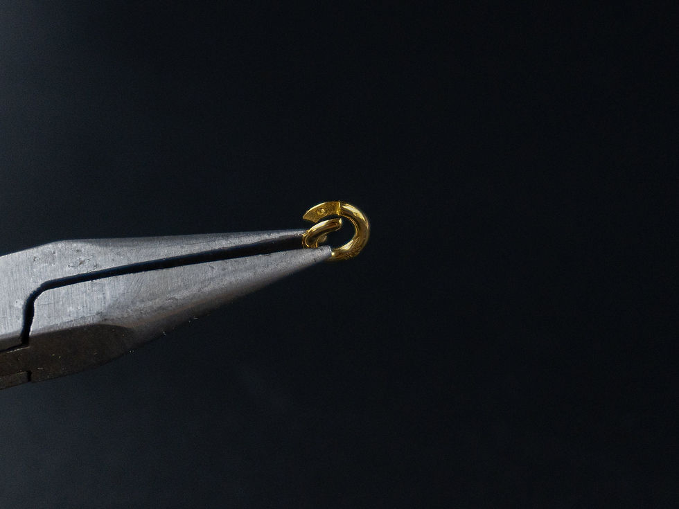 Thumbnail: Locking Jump Rings 6mm, Sterling Silver, 18k Gold, Rose Gold PVD