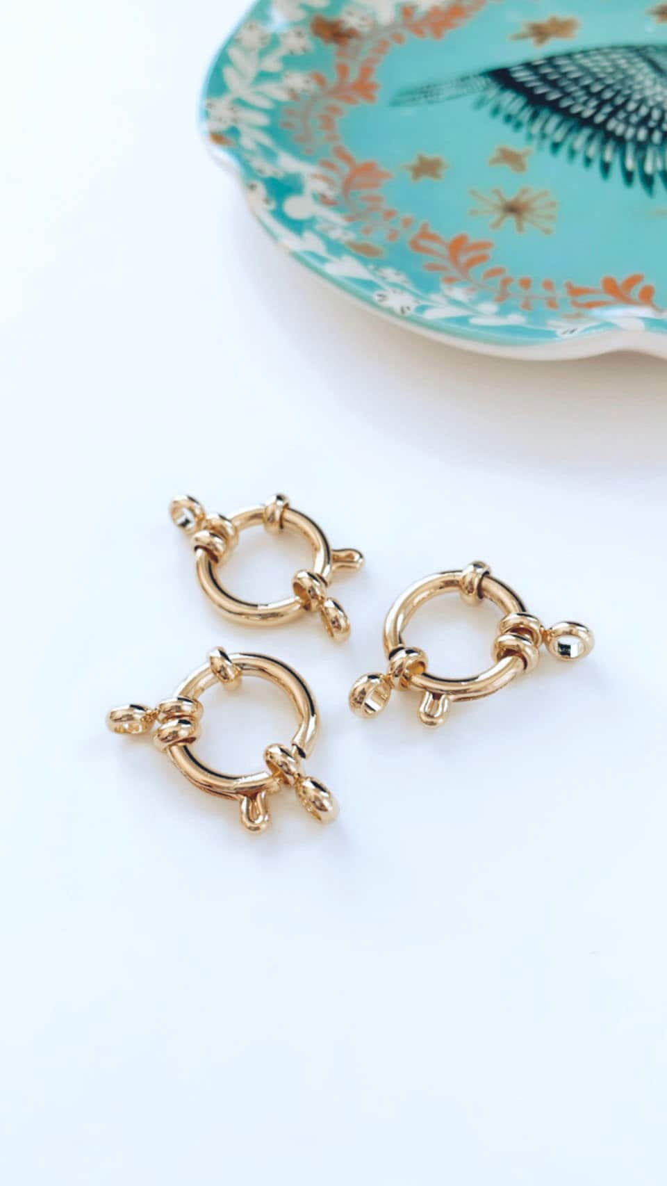 Thumbnail: Round Spring Buckle - Lobster Clasps in Gold and Silver - Hooks - Connectors ...