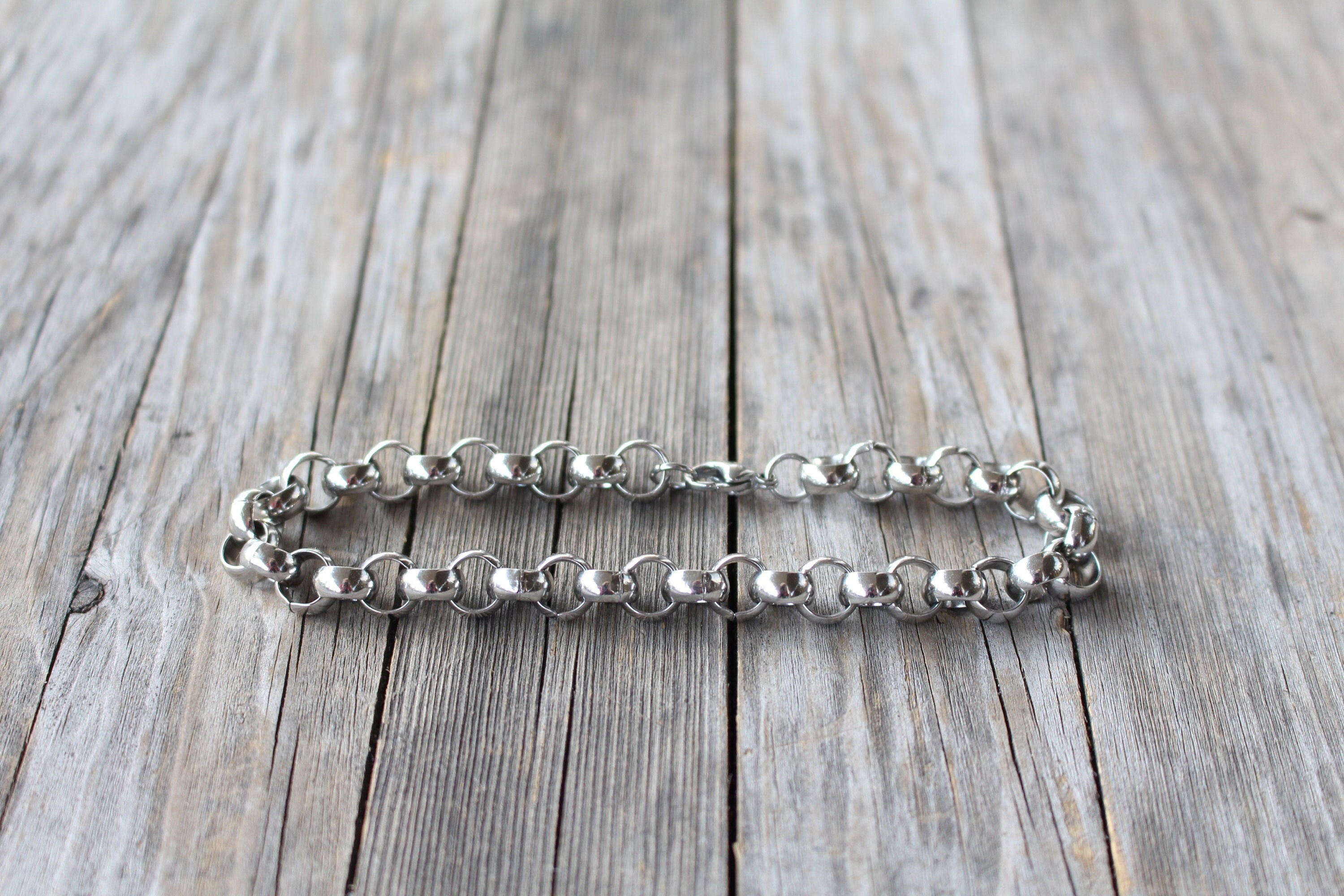 Unisex Stainless Steel Circle Link Bracelet – Hypoallergenic Waterproof Chain