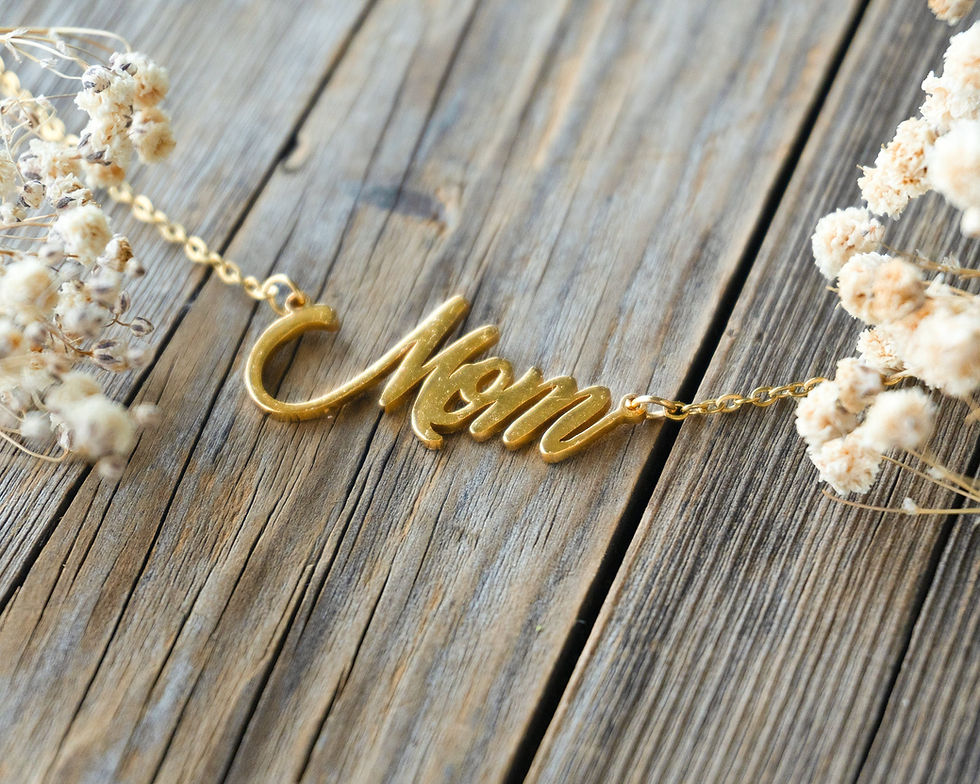 Thumbnail: Mom Handwriting Necklace - Stainless Steel - Adjustable - Gift For Mom Wife