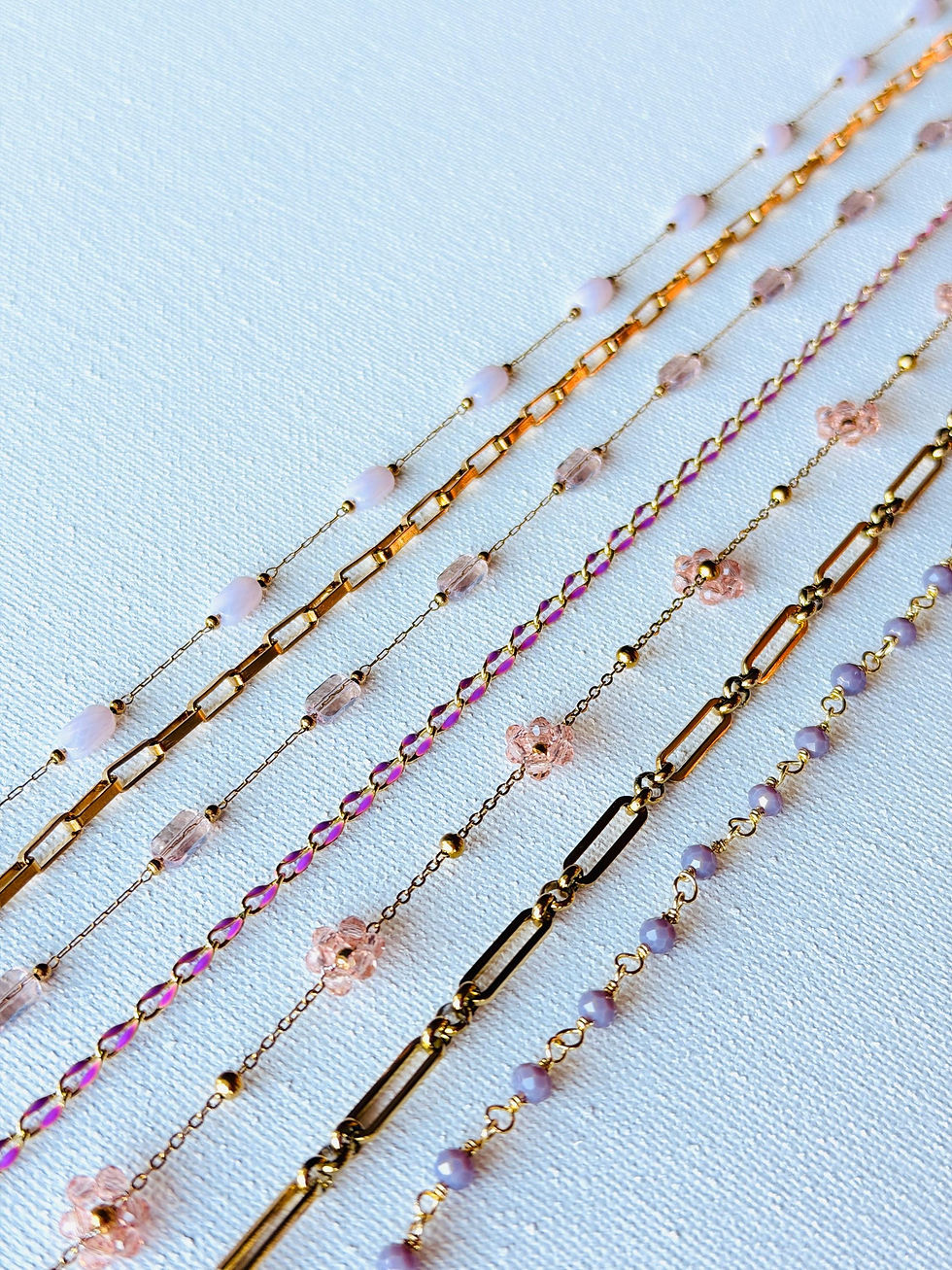 Thumbnail: Purple & Gold Chains for Jewelry Creations - Wholesale Stainless Steel Chain