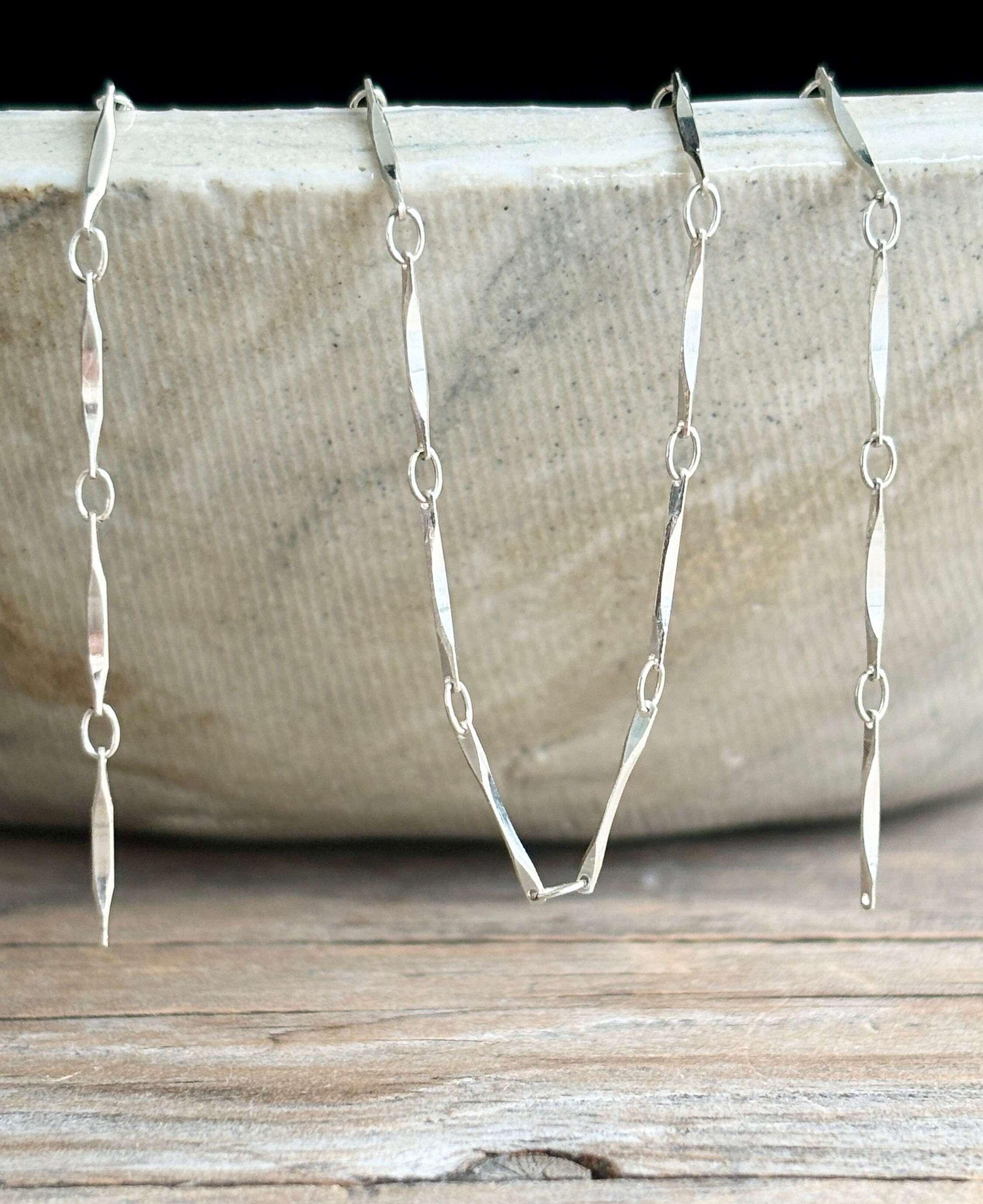 Sterling Silver Bar and Dapped Link Chain – DIY Jewelry Supplies