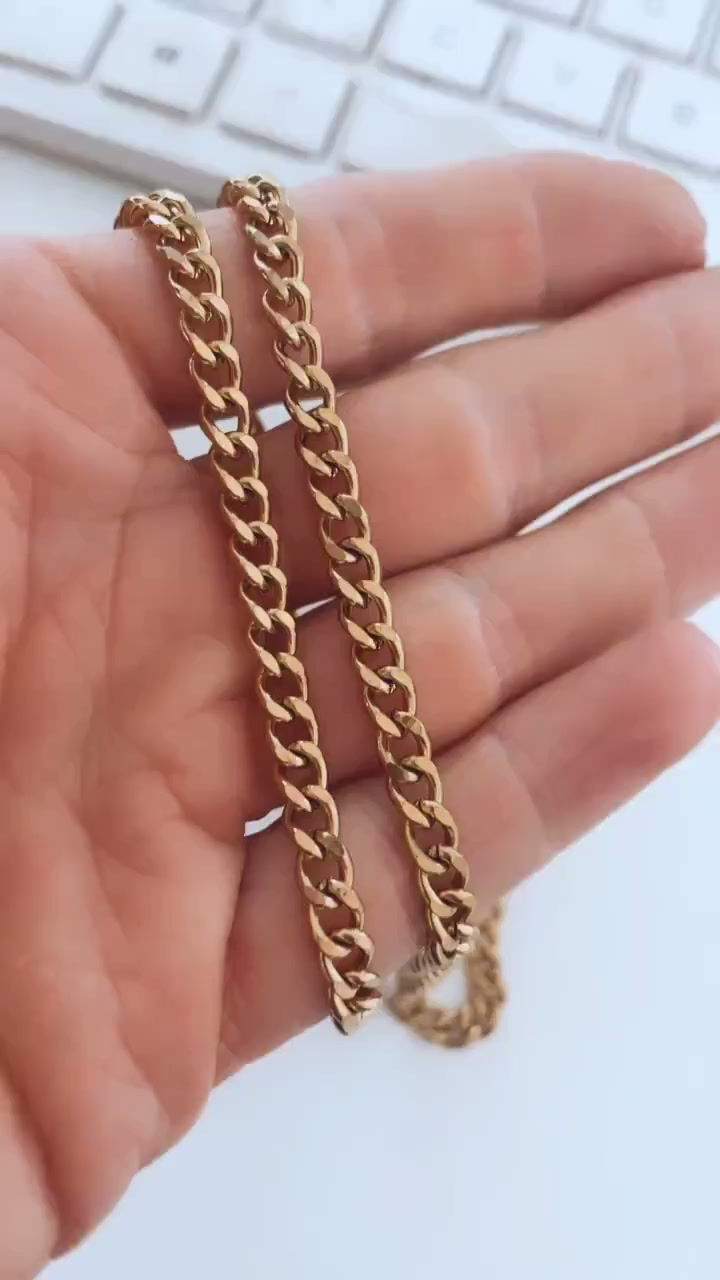 Thumbnail: Stainless Steel Flat Chain - Gold/Silver - Wholesale Bulk Chains