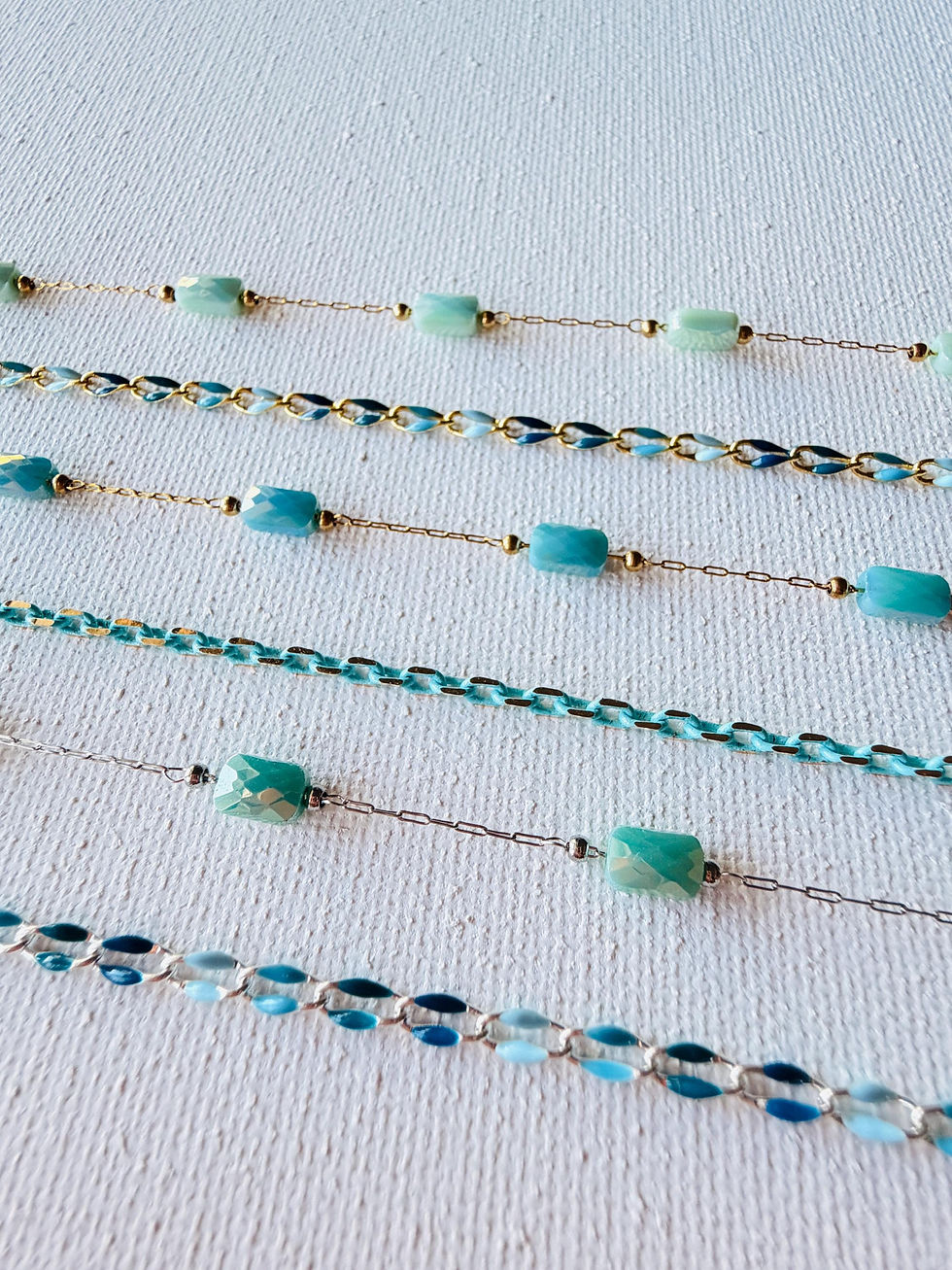 Thumbnail: Blue Green Turquoise Enamel Chains - Wholesale Stainless Steel Chain 3ft
