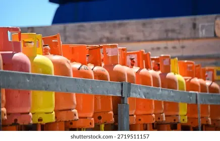 Gas cylinders at a hardware and electrical store in Sea Park