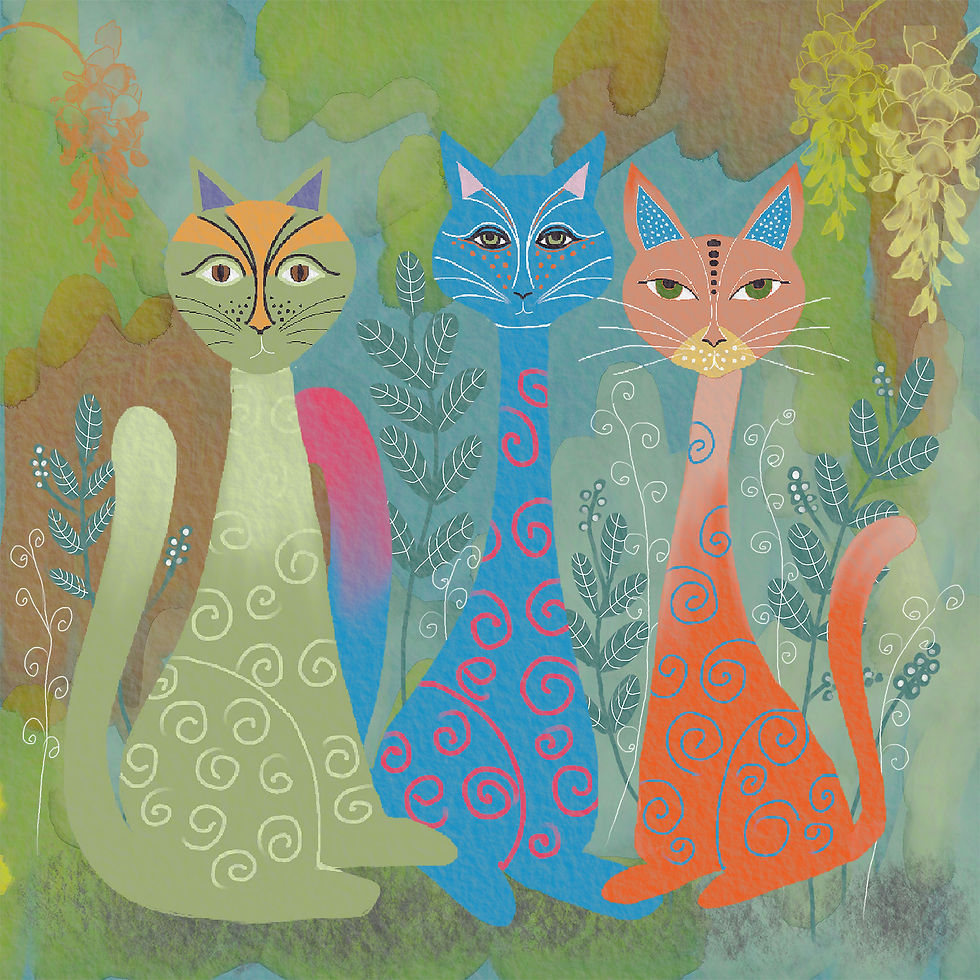 Three cats poster