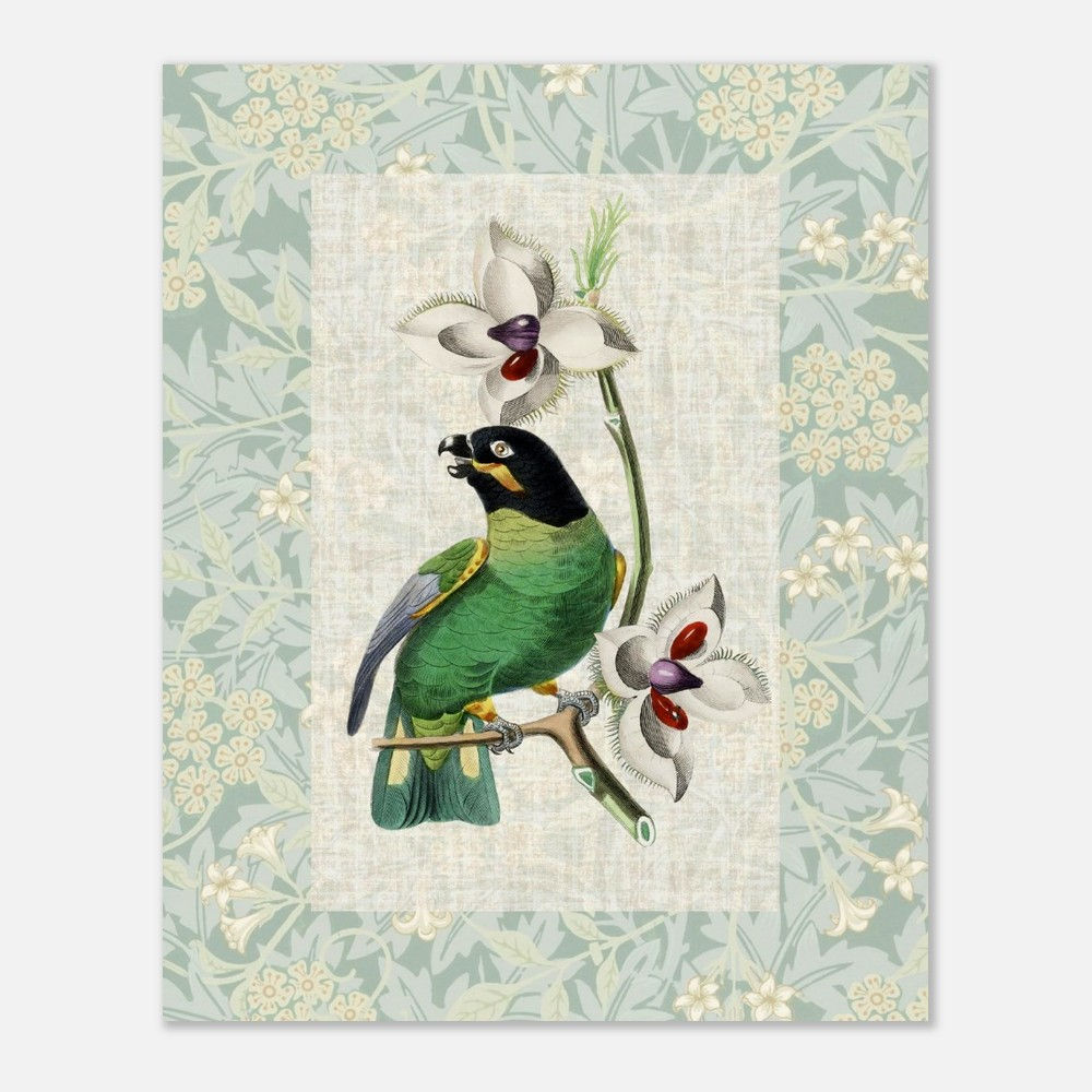 Gervais Bird & Botanical Series – Luxury Art Print with William Morris Mat
