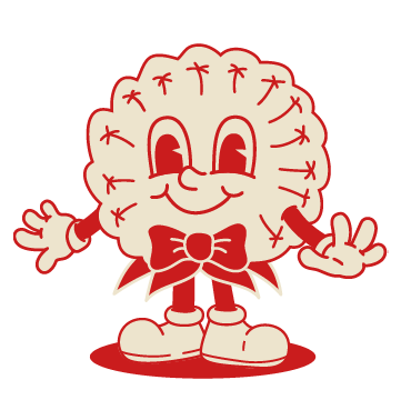 Dandies animated mascot character in vintage style