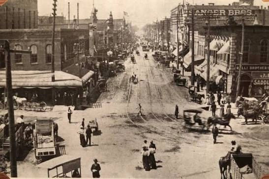 Waco's bustling downtown, 1880s