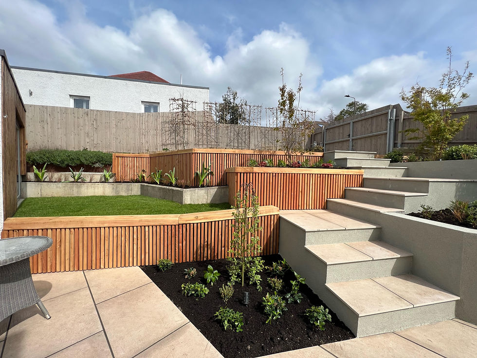 Larch retaining walls