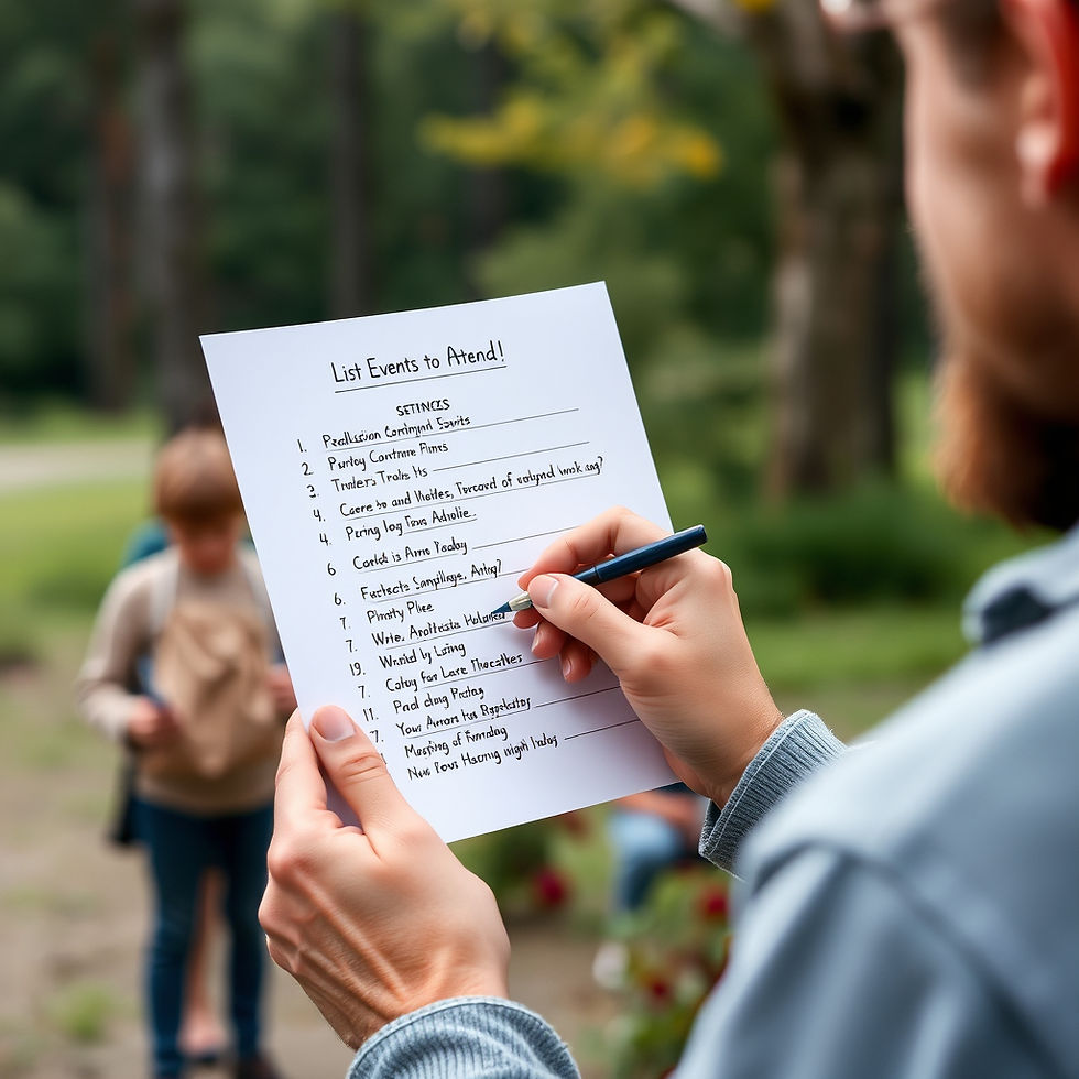 Making list of events