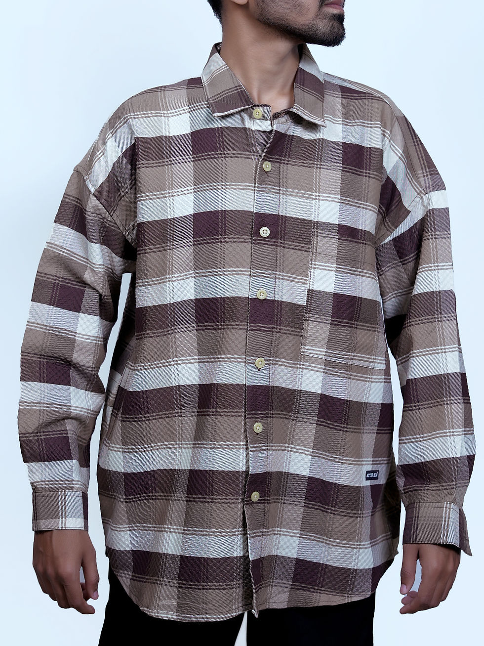 Thumbnail: ATTIREN Brown Checks Overshirt [UNISEX]