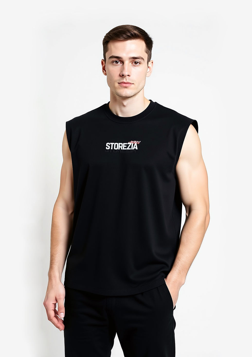 Thumbnail: BLACK OVERSIZED TANK TOP [UNISEX]