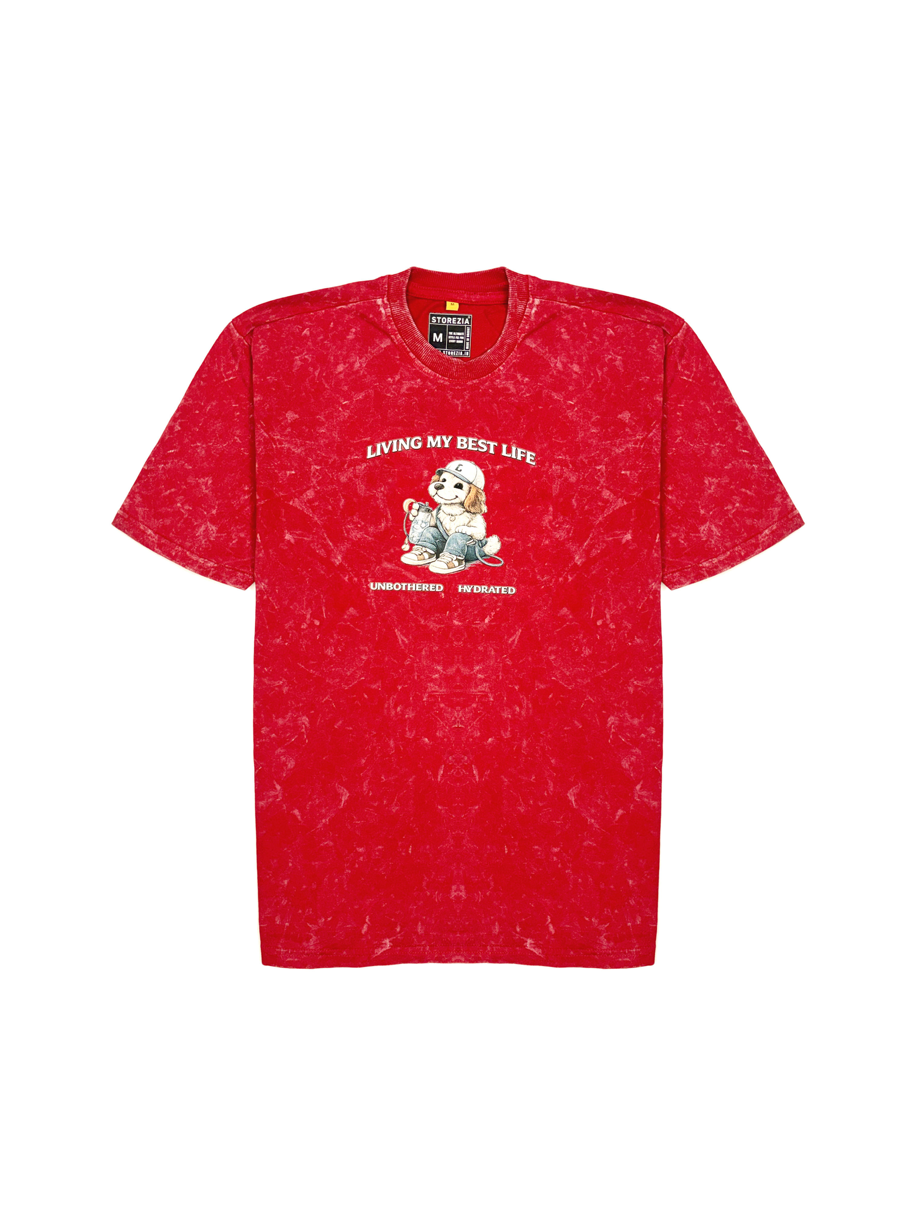 RED ACIDWASH OVERSIZED T-SHIRT[UNISEX]