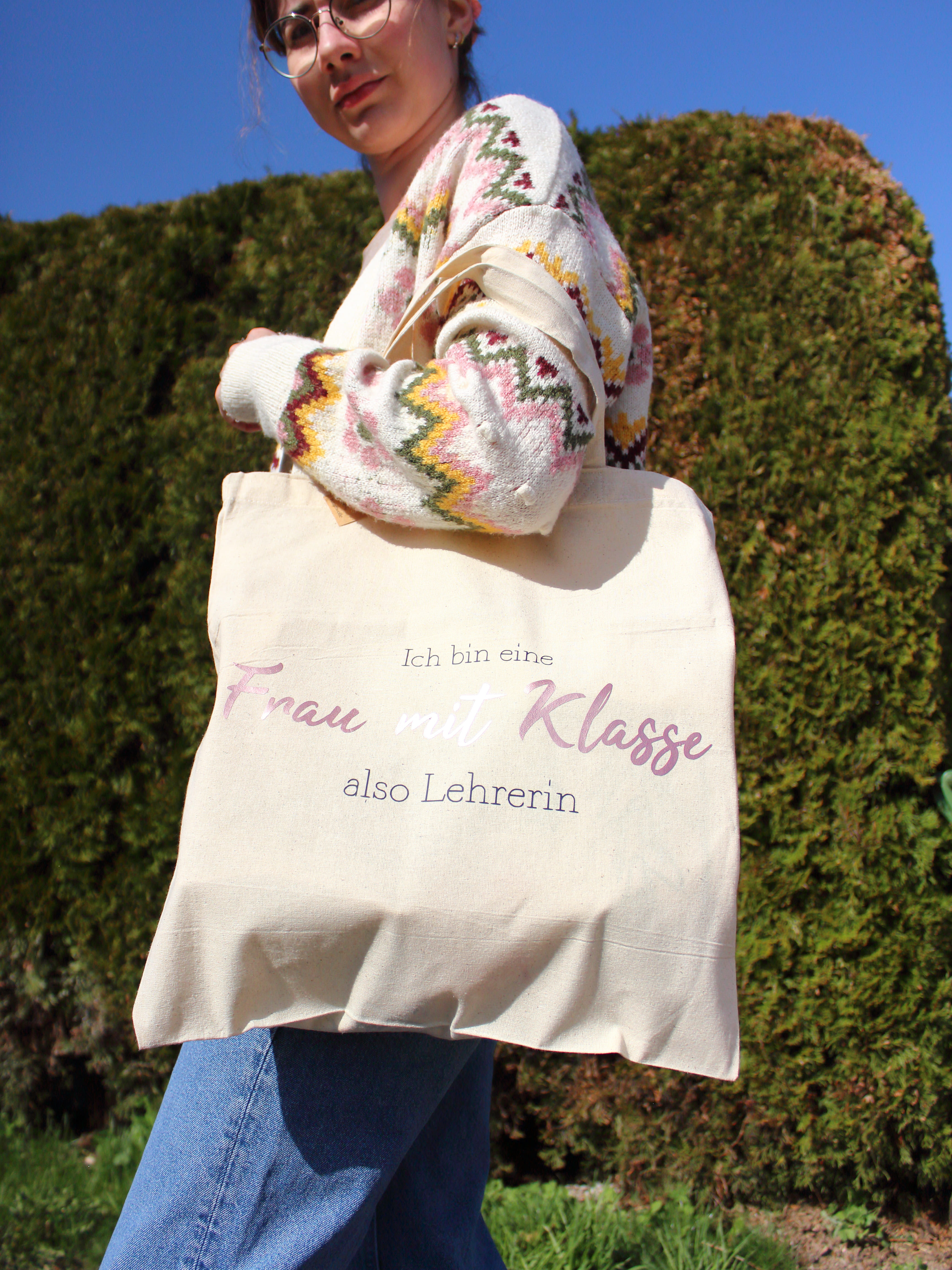 Baumwolltasche "Frau mit Klasse"