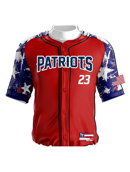 Custom Full Button Baseball Jersey The Patriot Design.