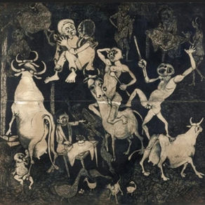 « African Guernica », de l'artiste sud-africain Dumile Feni (1967, dessin à fusain)
